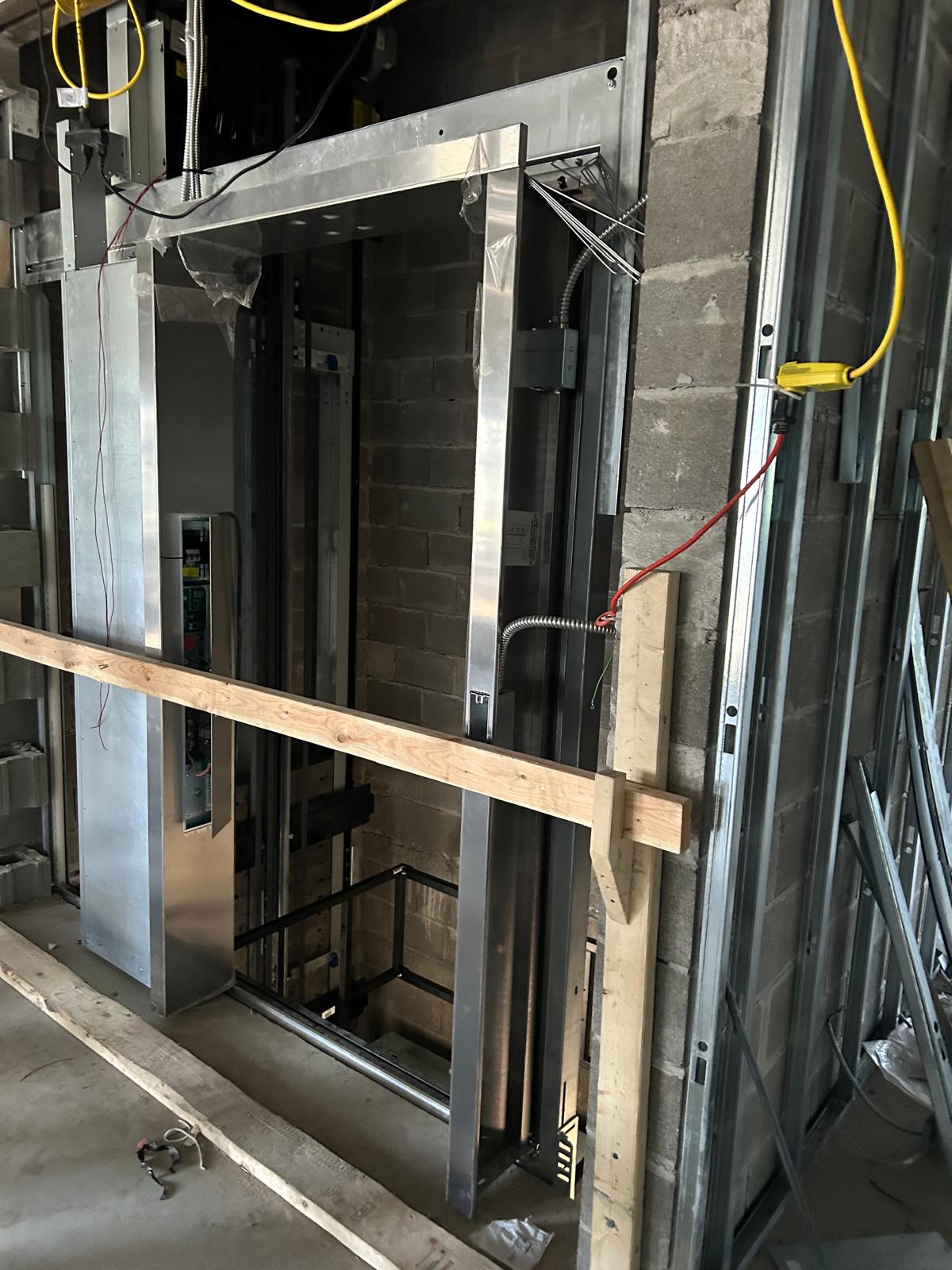 Elevator installation progress
