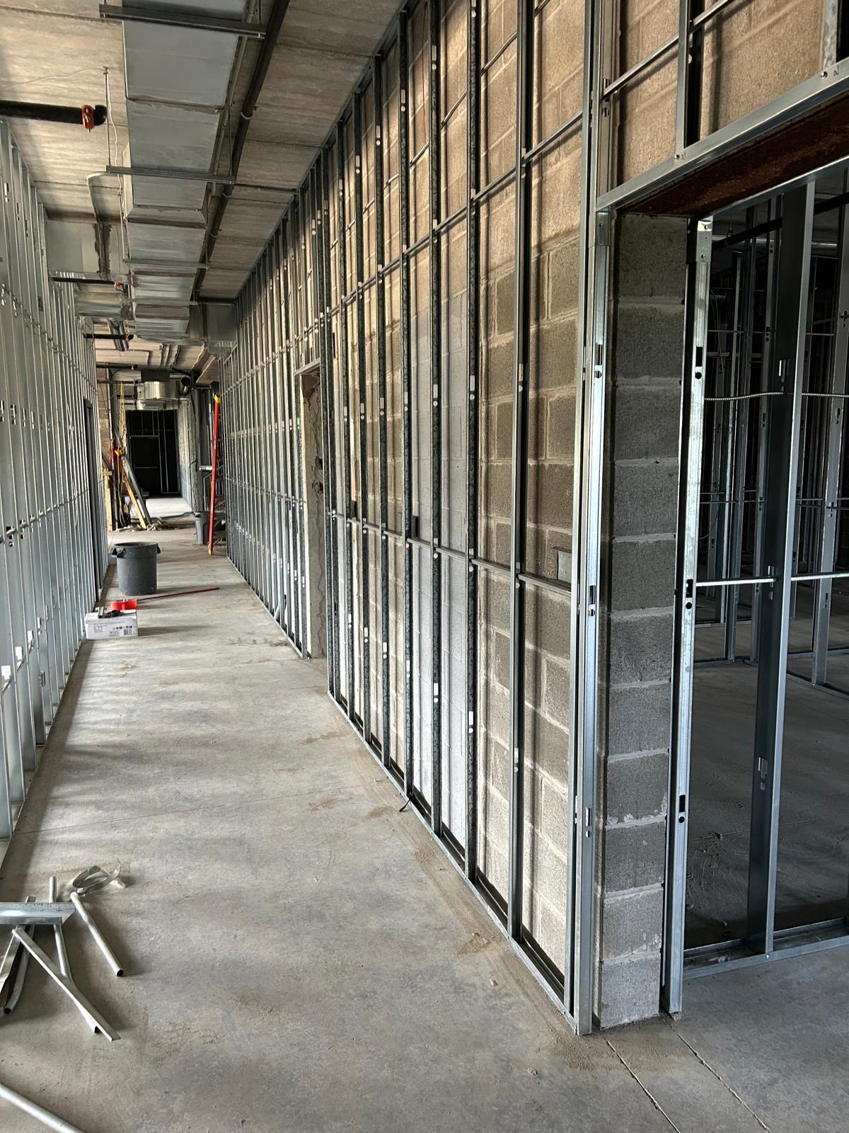 Hallway construction progress